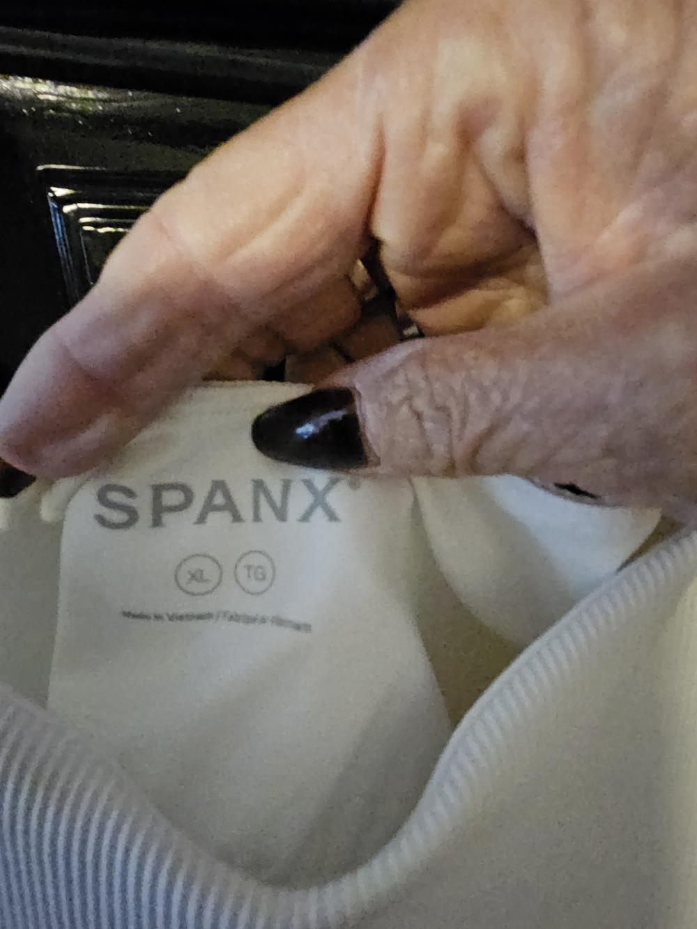 SPANX White Ribbed Tank W/Built In Bra - Picture 2 of 2